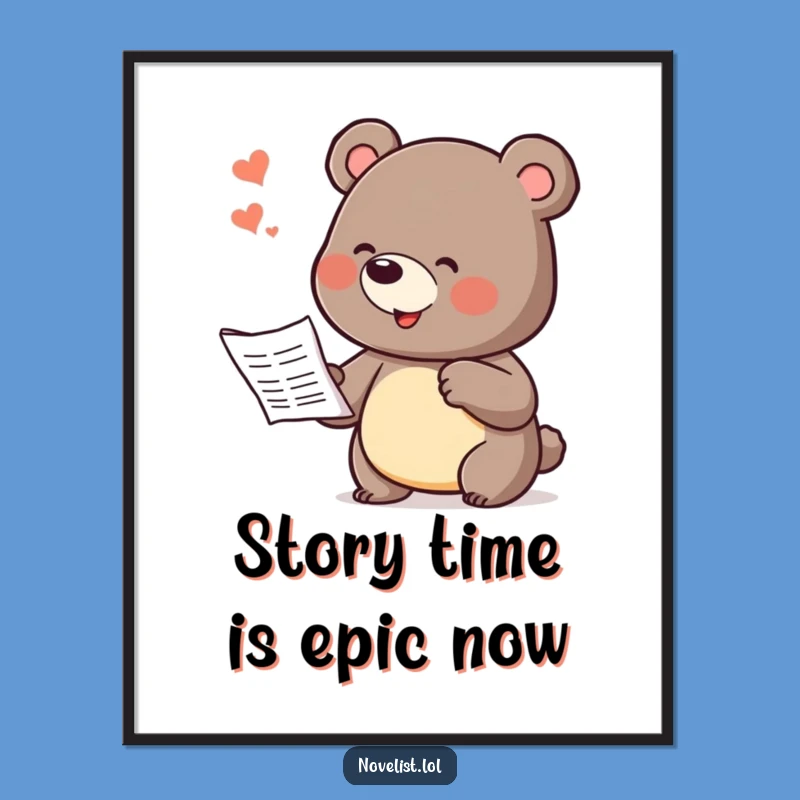 Free Printable Bear Storyteller Wall Art: Funny Downloadable Decor for Instant Charm