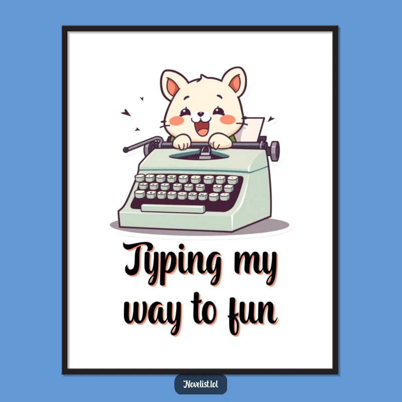 Free Printable Wall Art: Funny Typing Animal Vintage Machine for Quirky DIY Decor!