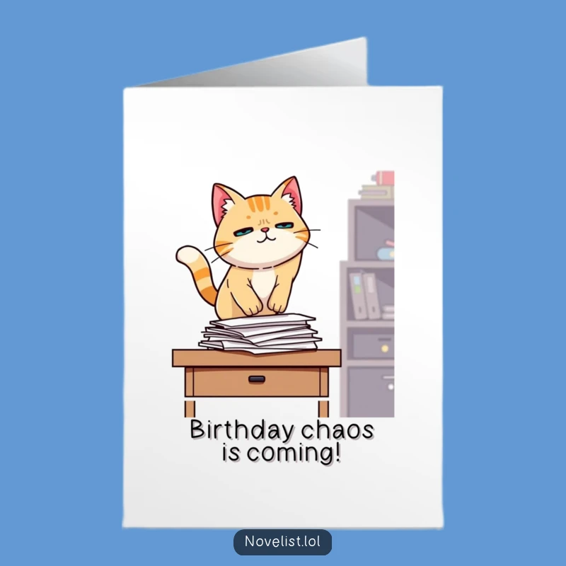 Free Printable Cat Birthday Card: Determined, Funny Downloadable Gift for Go-Getters