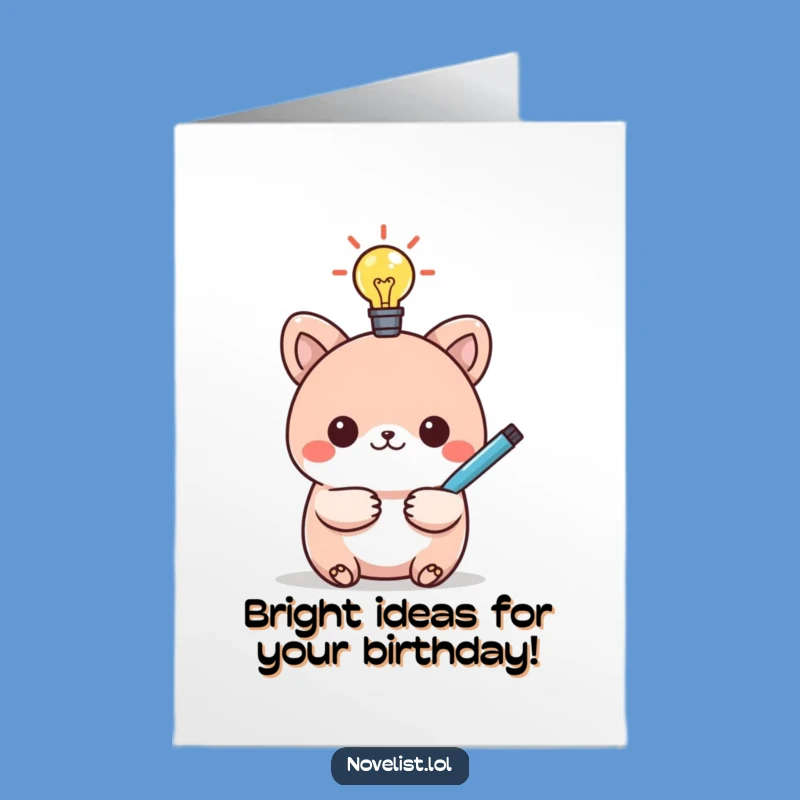 Free Printable Birthday Card: Bright Idea Animal for Inspiring DIY Wishes!