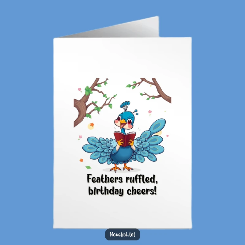 Free Printable Birthday Card: Dramatic Peacock Acting for Funny Downloadable Gift