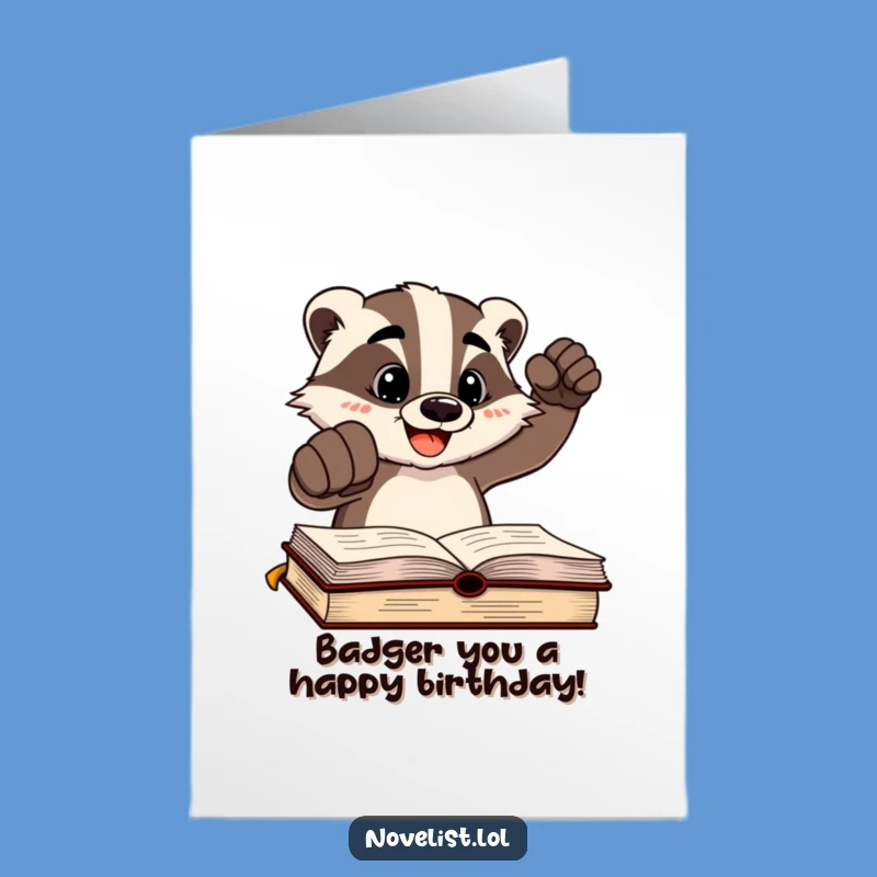 Free Printable Birthday Card: Energetic Badger's Declaration - Funny Downloadable Gift
