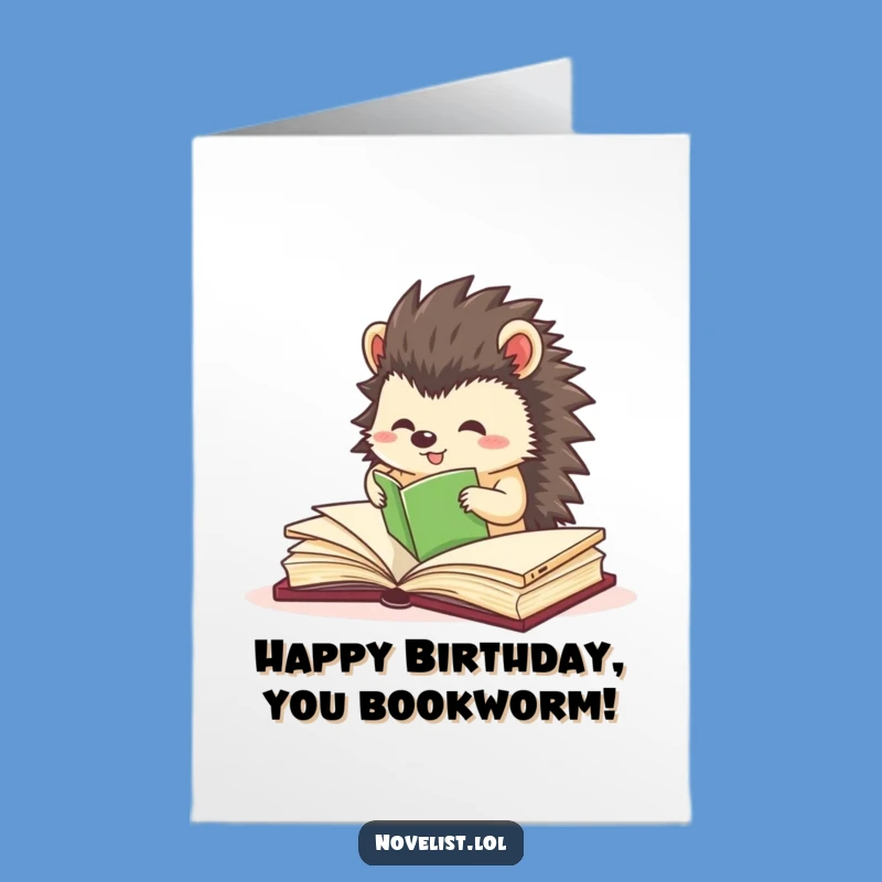Free Printable Birthday Card: Organized Hedgehog Pages Funny Gift Downloadable