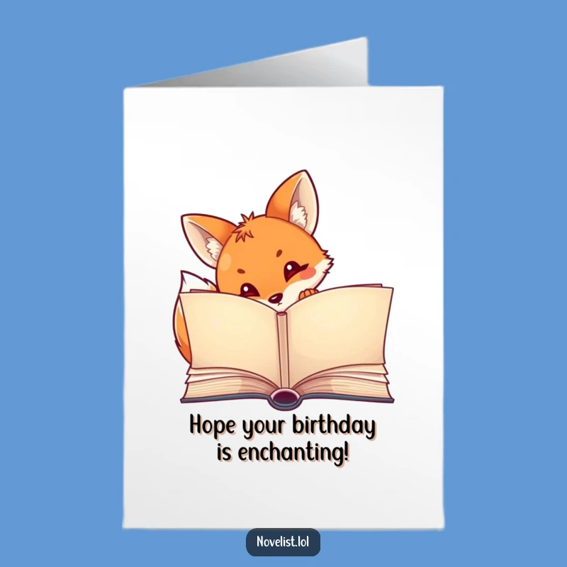 Free Printable Funny Birthday Card: Curious Fox Storybook Character Downloadable