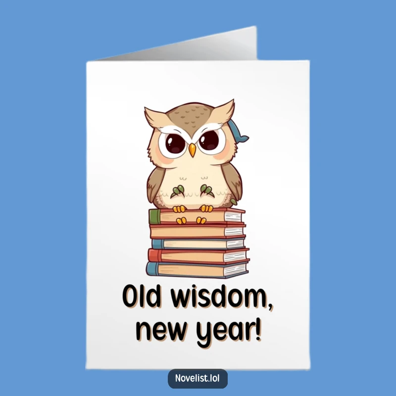 Free Printable Birthday Card: Wise Owl Bookworm - Funny Downloadable Gift
