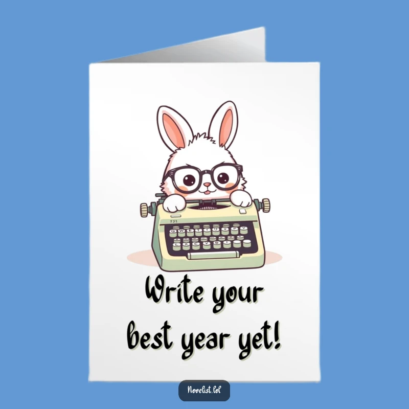 Free Printable Birthday Card: Type Out Your Wishes! Funny Rabbit Character