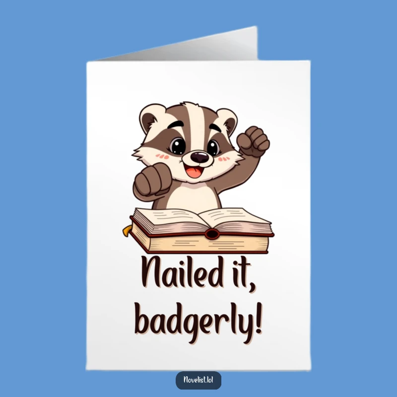 Free Printable Congrats Card: Badger's Triumph - Funny Downloadable Achievement Gift