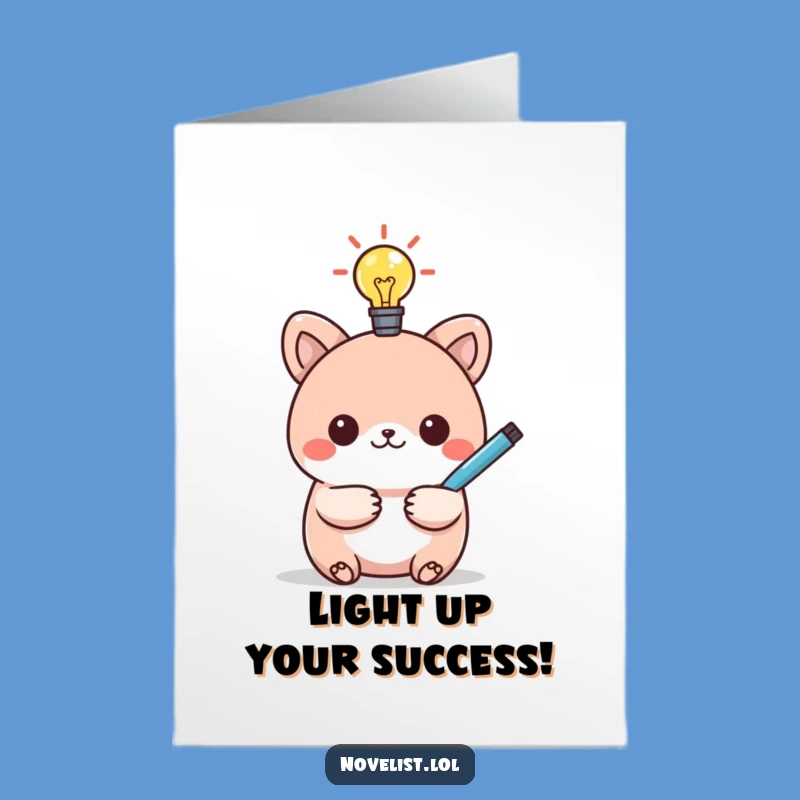 Free Printable Congrats Card: Lightbulb Animal for Clever DIY Celebrations!