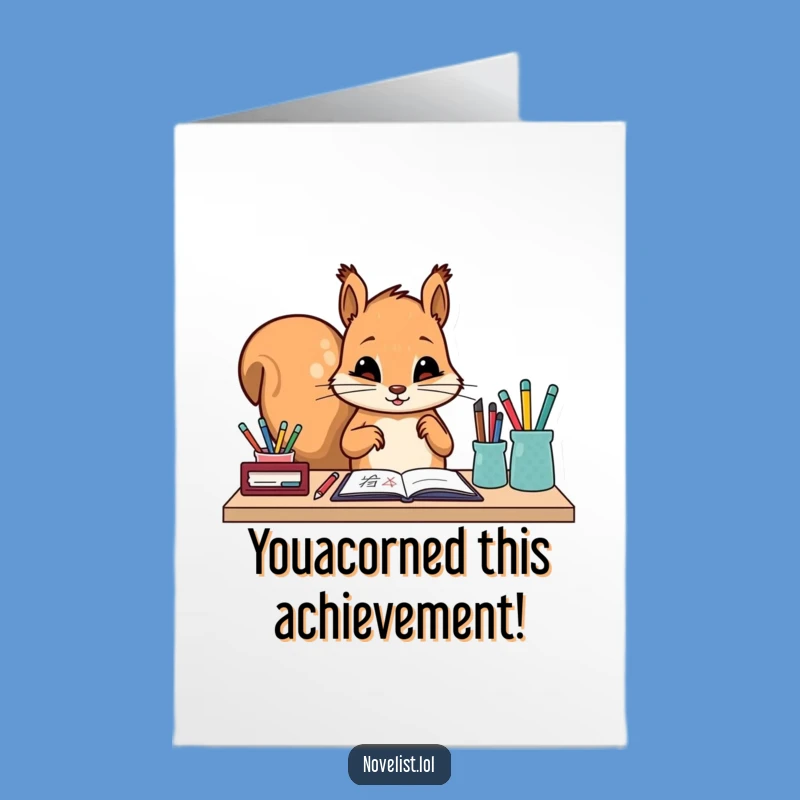 Free Printable Congrats Card: Organized Squirrel Writer - Clever Downloadable Gift