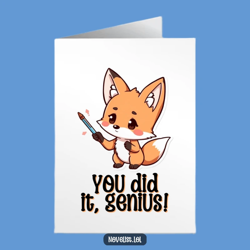 Free Printable Fox Congrats Card: Humorous Downloadable for Big Achievements
