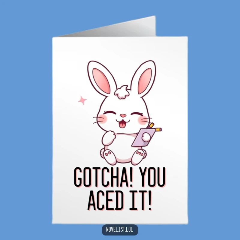 Free Printable Rabbit Congrats Card: Fun Downloadable for Clever Achievements