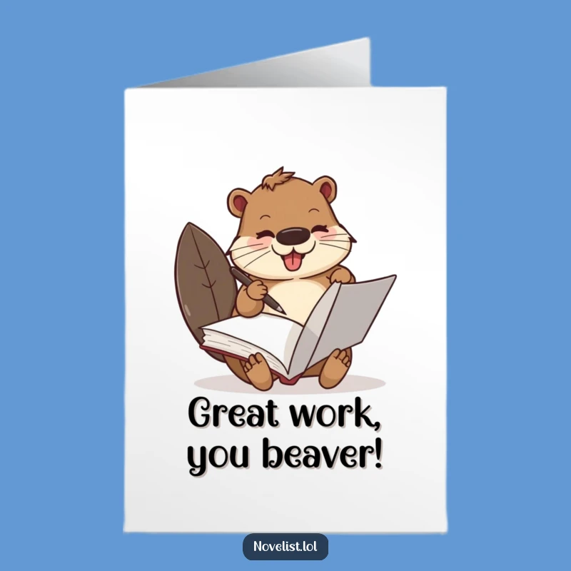 Free Printable Congrats Card: Busy Beaver's Scribbles, Funny Downloadable Success