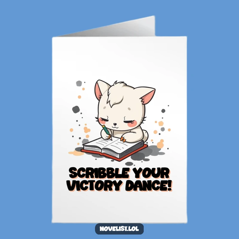Free Printable Congrats Card: Ink Splotch Animal for Creative DIY Success!