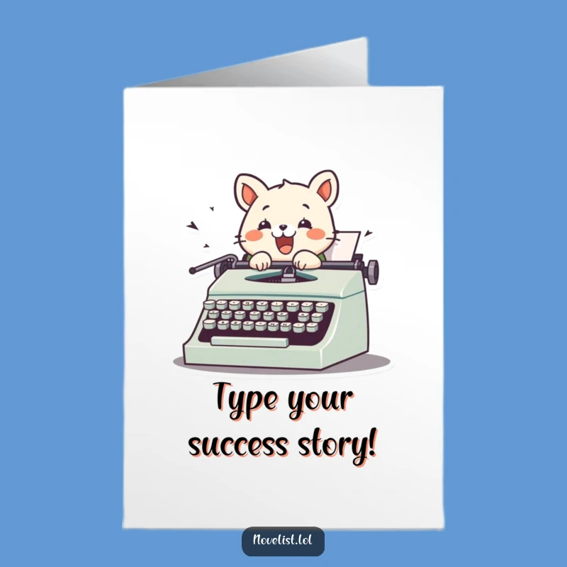 Free Printable Congrats Card: Typing Animal for Exciting DIY Celebration!