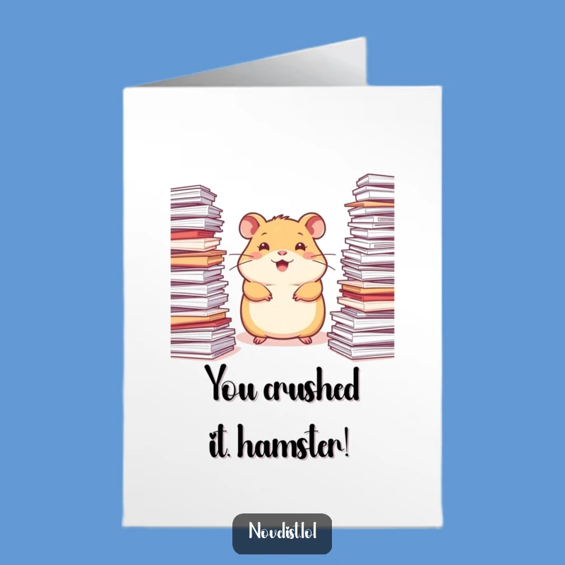 Free Printable Congrats Card: Inspired Hamster's Success, Funny Downloadable Celebration