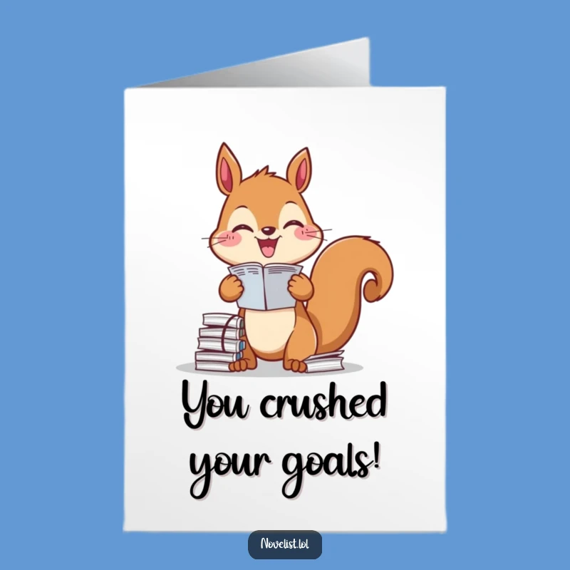 Free Printable Congrats Card: Productive Squirrel, Humorous Downloadable Gift