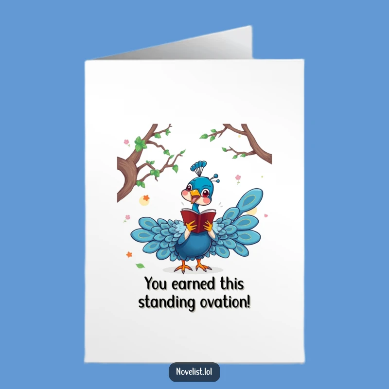 Free Printable Congratulations Card: Peacock's Dramatic Win, Downloadable Gift