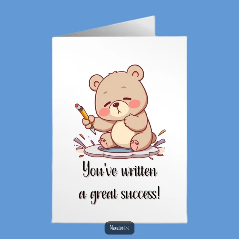 Free Printable Congrats Card: Clumsy Bear Solves It All!