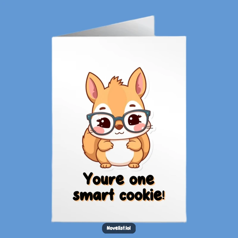 Free Printable Congrats Card: Inspired Squirrel Reading Funny Gift Downloadable