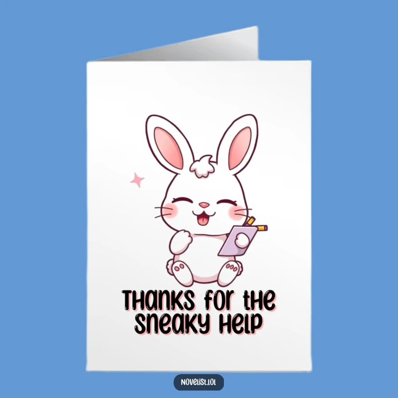 Free Printable Rabbit Thank You Card: Playful Downloadable for Kind Gestures
