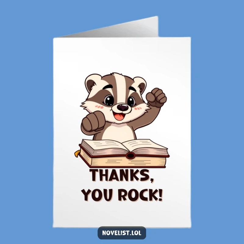 Free Printable Thank You Card: Badger's Heartfelt Thanks - Funny Downloadable Gift