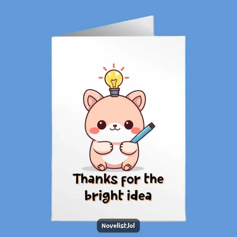 Free Printable Thank You Card: Bright Idea Animal for Thoughtful DIY Thanks!