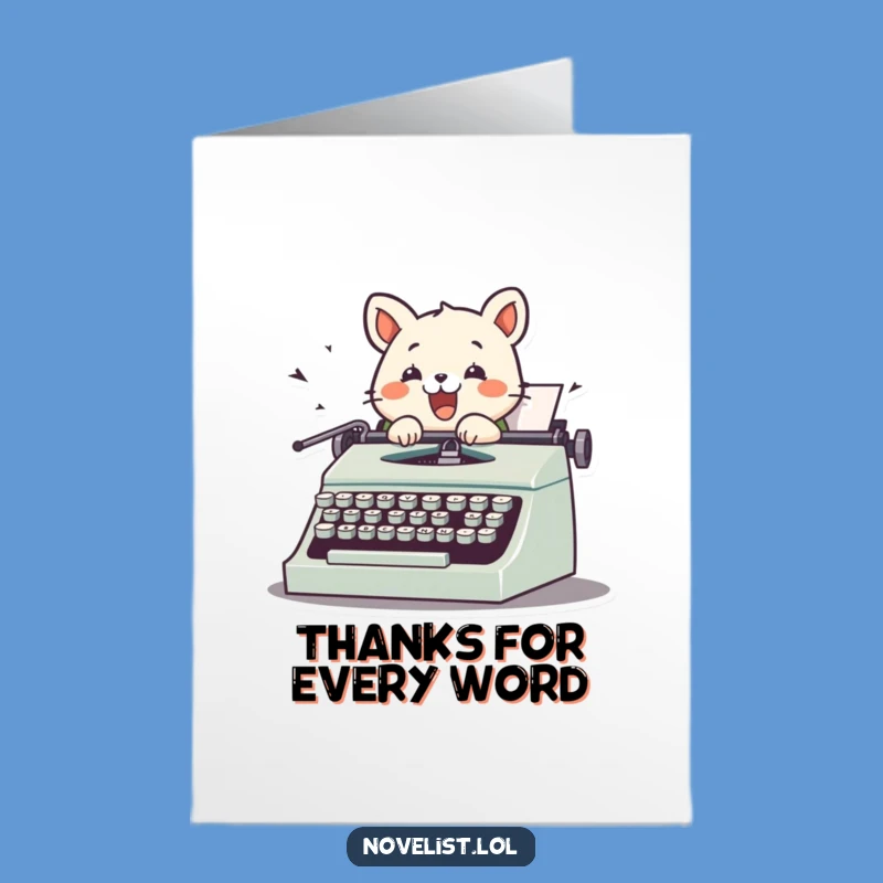 Free Printable Thank You Card: Typing Animal for Heartfelt DIY Gratitude!