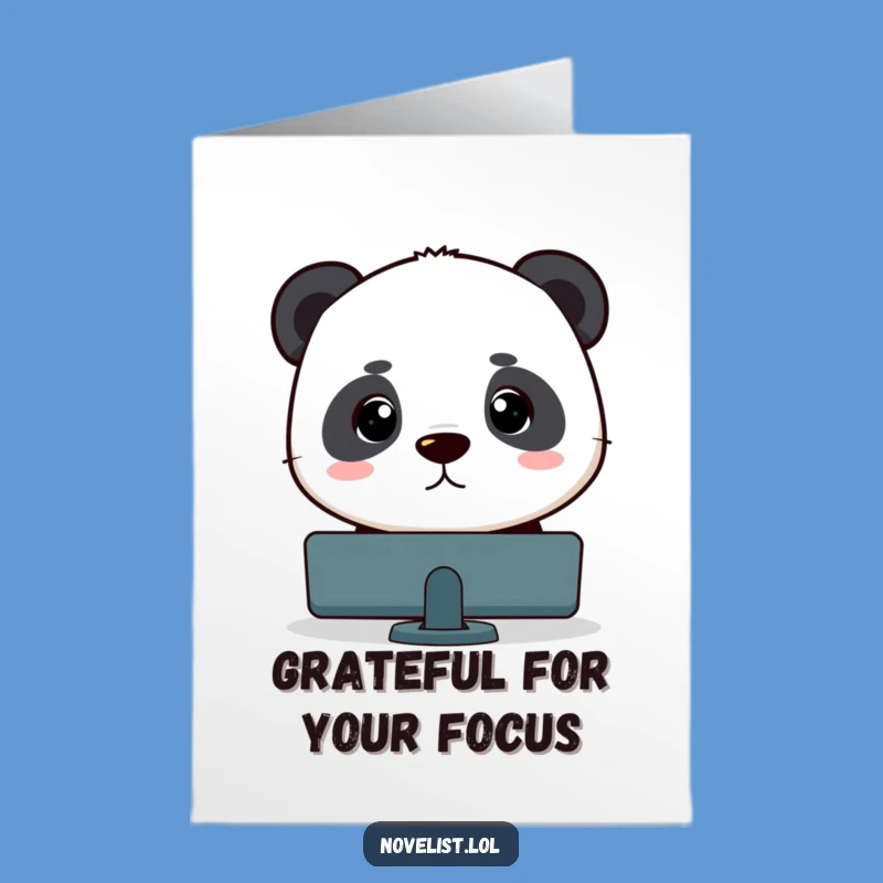 Free Printable Thank You Card: Panda & Cursor - Witty DIY Downloadable Gift