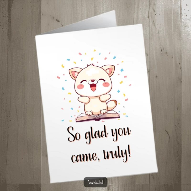 Funny Free Printable Thank You Card: An ecstatic animal scatters paper like confetti, a truly unique way to say thanks.