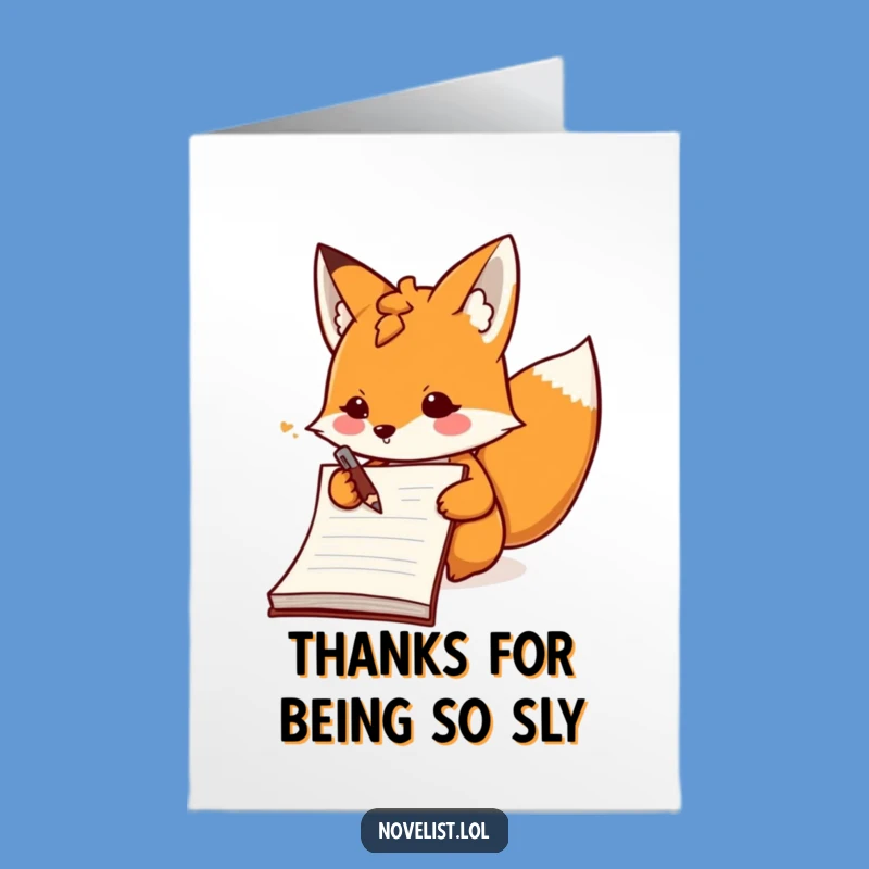Free Printable Thank You Card: Fox's Gratitude Notes - Funny Downloadable Gift