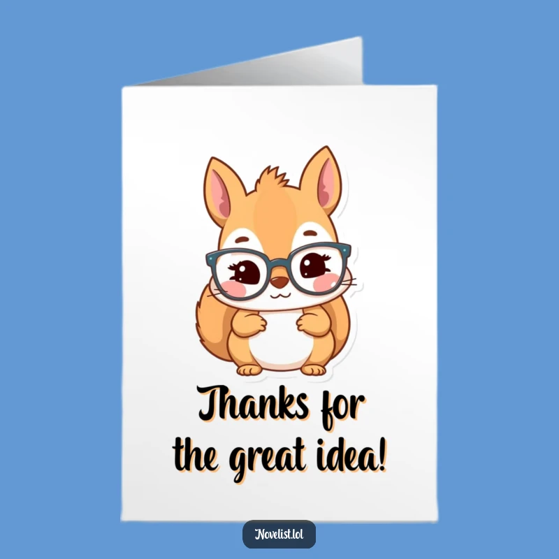 Free Printable Thank You Card: Inspired Squirrel Reading Funny Gift Downloadable