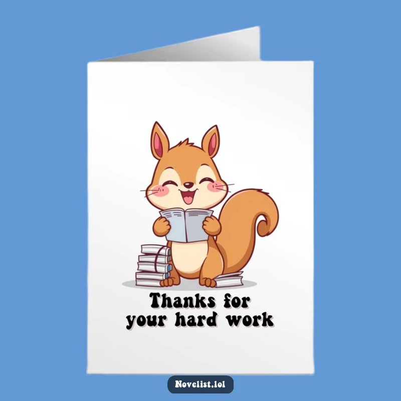 Free Printable Thank You Card: Tidy Squirrel, Witty Downloadable Gift