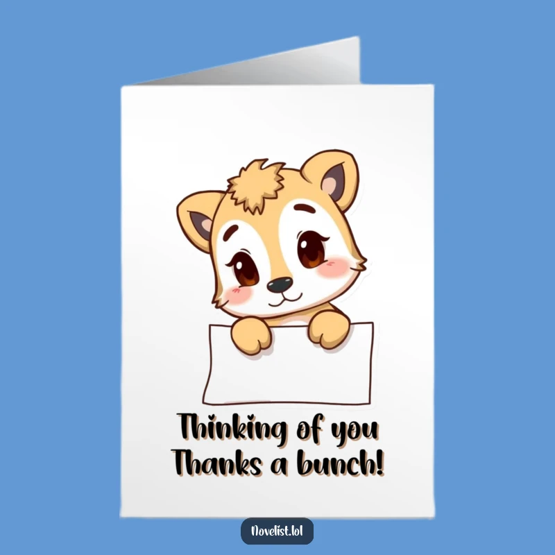 Free Printable Thank You Card: Curious Animal Blank Page Humor Downloadable Gift