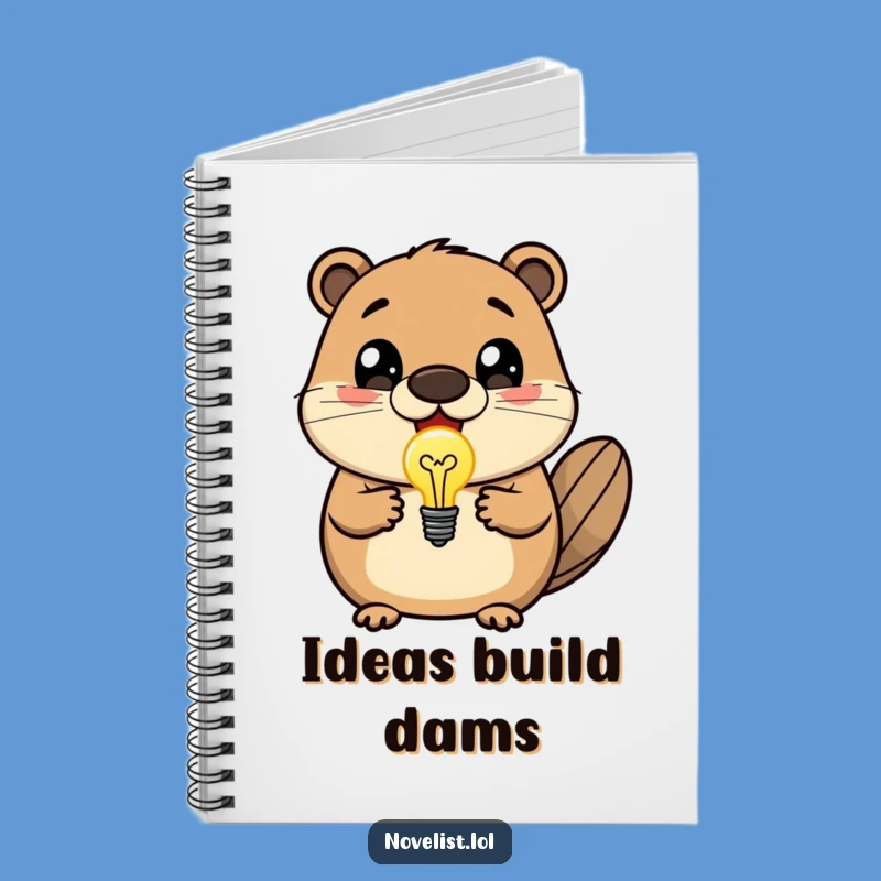 Funny Beaver Lightbulb Notebook - Genius Idea Journal for Innovators Gift