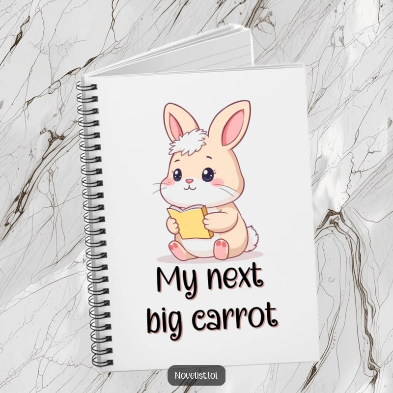 Funny Bunny Notebook: A thoughtful bunny holding a tiny manuscript, perfect for jotting down literary ideas.
