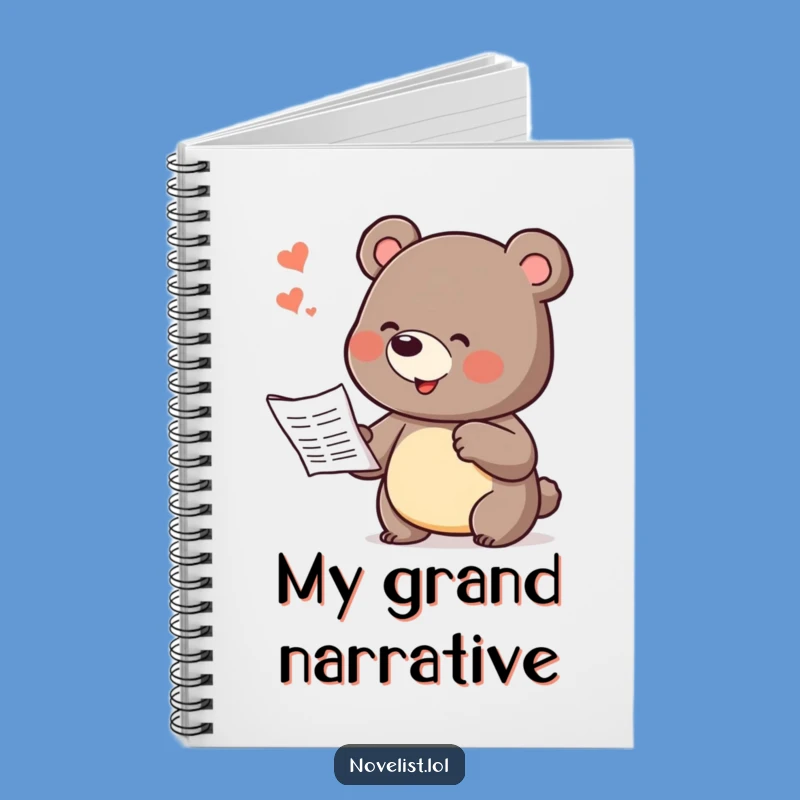 Funny Bear Dictating Story Notebook: Jot Down Your Hilarious Tales