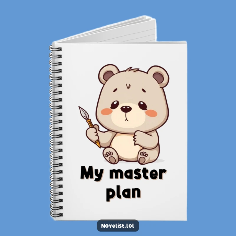 Funny Determined Bear Quill Notebook: Jot Down Your Masterpiece