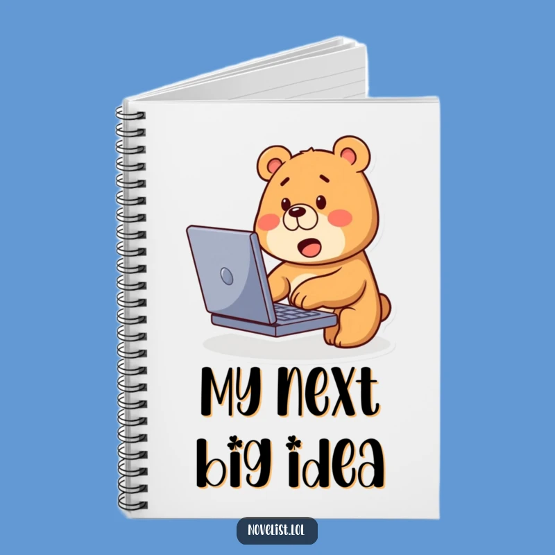 Funny Bear Typing Notebook: Jot Down Your Ideas, Hilarious Gift for Techies