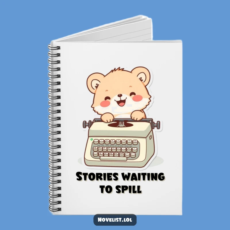 Funny Writer's Notebook: Fuzzy animal typing, perfect for story ideas gift.
