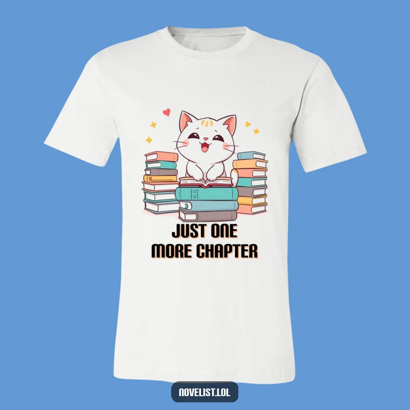 Funny Cat Book Lover T-Shirt - Excitable Feline Reader Tee for Adults
