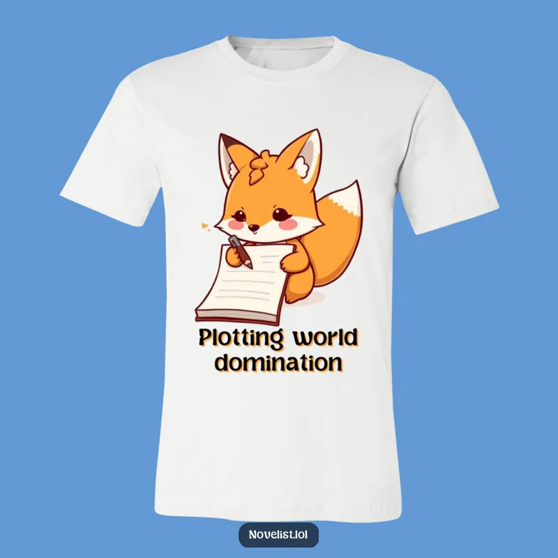 Funny Fox Note-Taker T-Shirt: Enthusiastic Scribbler's Comedic Apparel