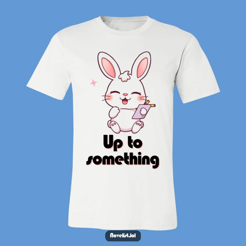 Funny Winking Rabbit Scribbler Tee: Cheeky Humor for Your Style