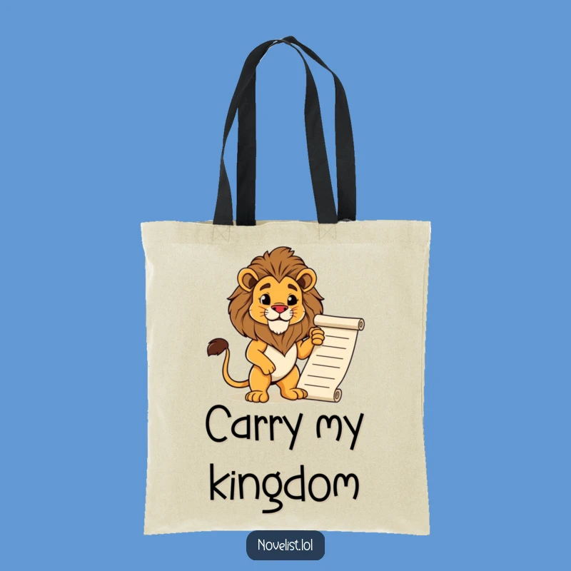 Funny Lion Tote Bag: Regal Manuscript, Carry Your Story, Great Funny Gift