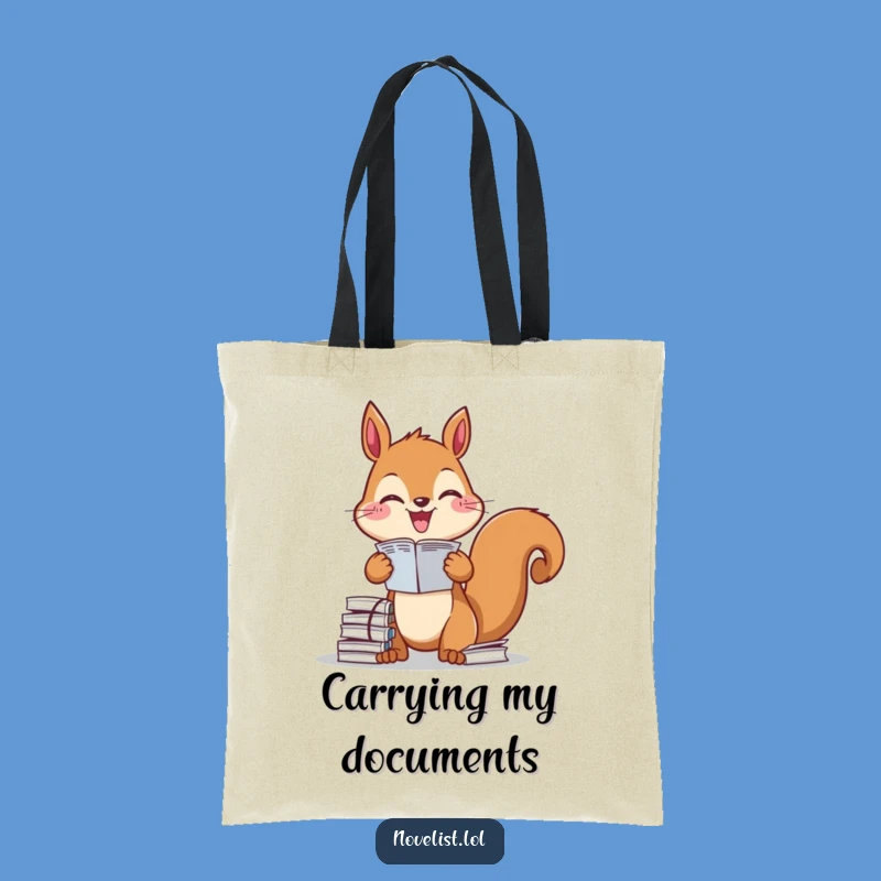 Funny Squirrel Tote Bag: Diligent Organizer Eco-Friendly Funny Gift