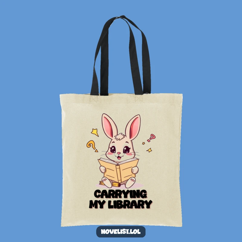 Funny Curious Rabbit Reader Tote Bag - Carry Your Literary Adventures!