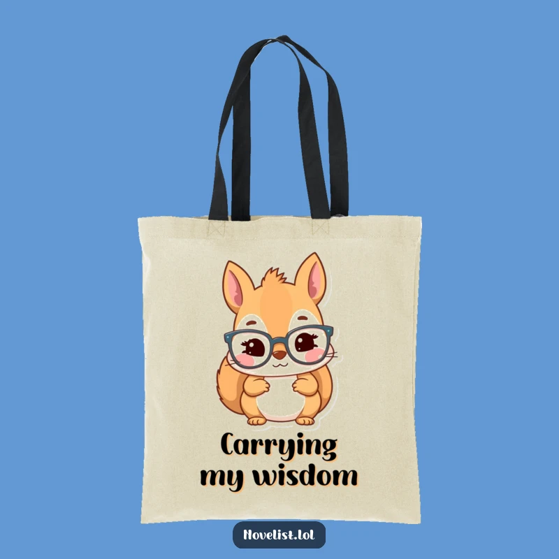 Funny Kawaii Squirrel Scholar Tote Bag: Inspired Reader's Carryall Gift
