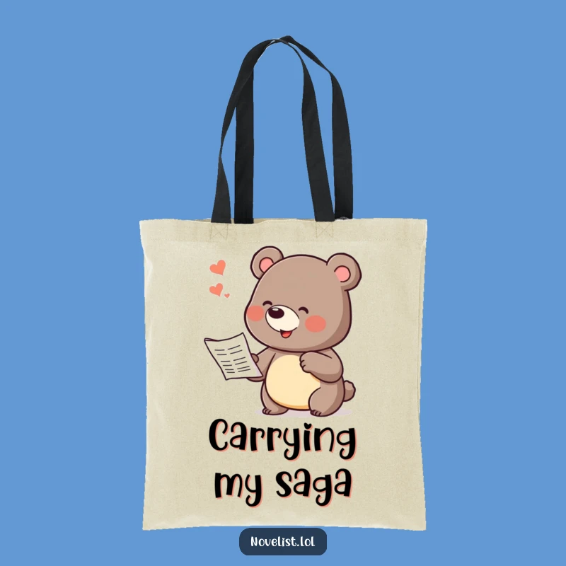 Funny Bear Dictating Story Tote Bag: Carry Your Tales in Hilarious Style
