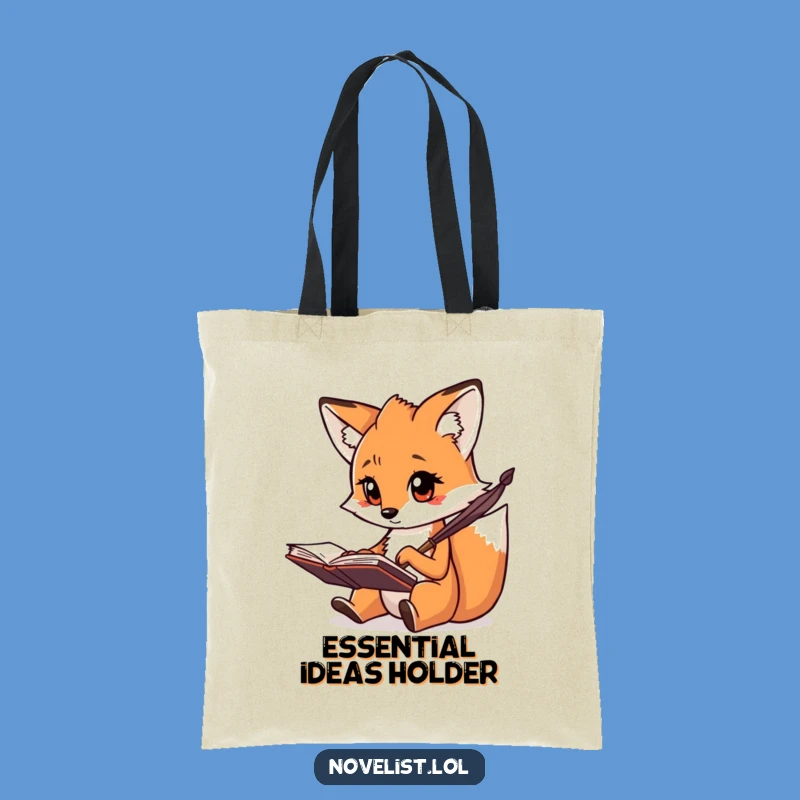 Funny Creative Fox Writer Tote Bag - Carry Your Clever Thoughts!