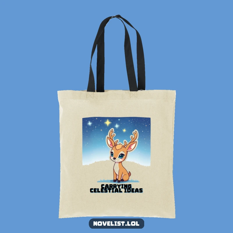 Funny Inspiration Tote Bag: Deer Starry Sky Eco-Friendly Funny Gift