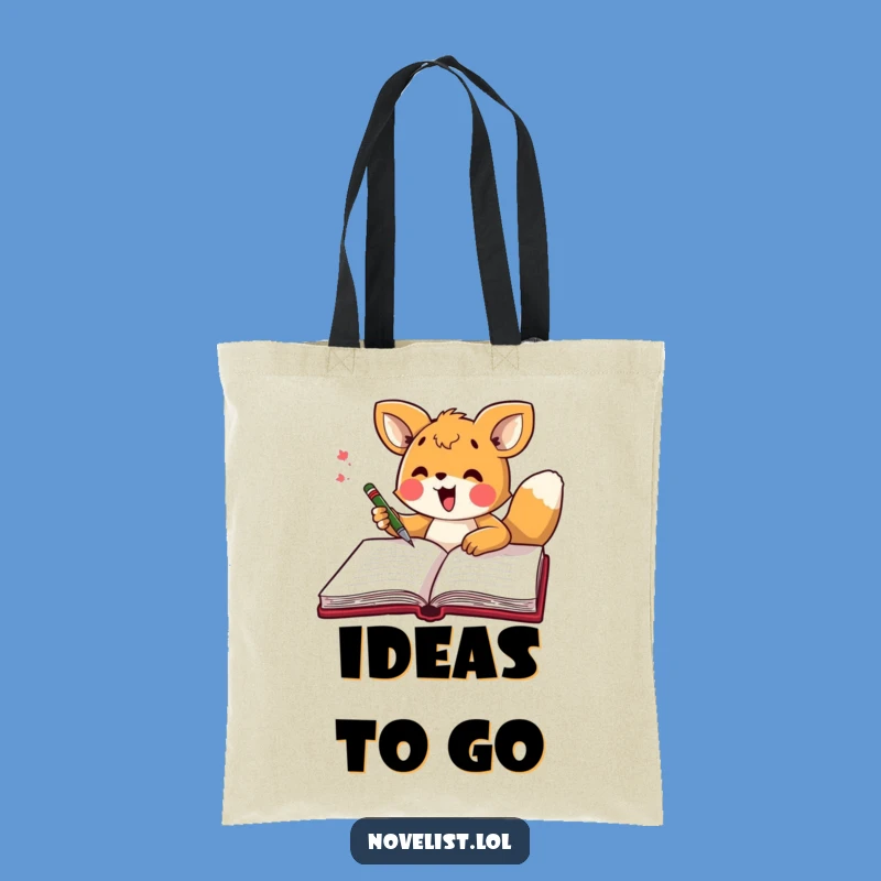 Funny Sketchbook Tote Bag: Excited animal scribbling, perfect for artists.